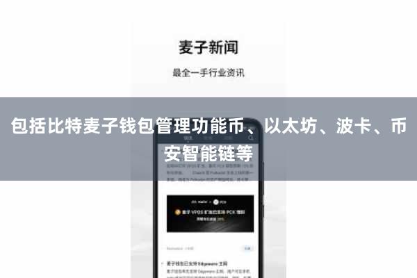 包括比特麦子钱包管理功能币、以太坊、波卡、币安智能链等
