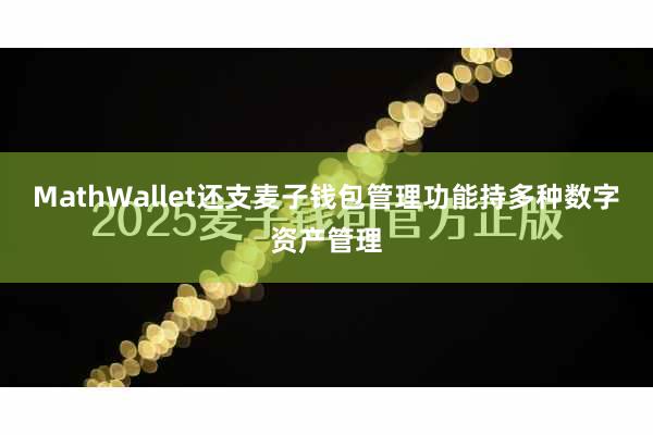 MathWallet还支麦子钱包管理功能持多种数字资产管理